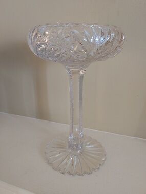 Antique Cut Glass Stemmed Candy Dish